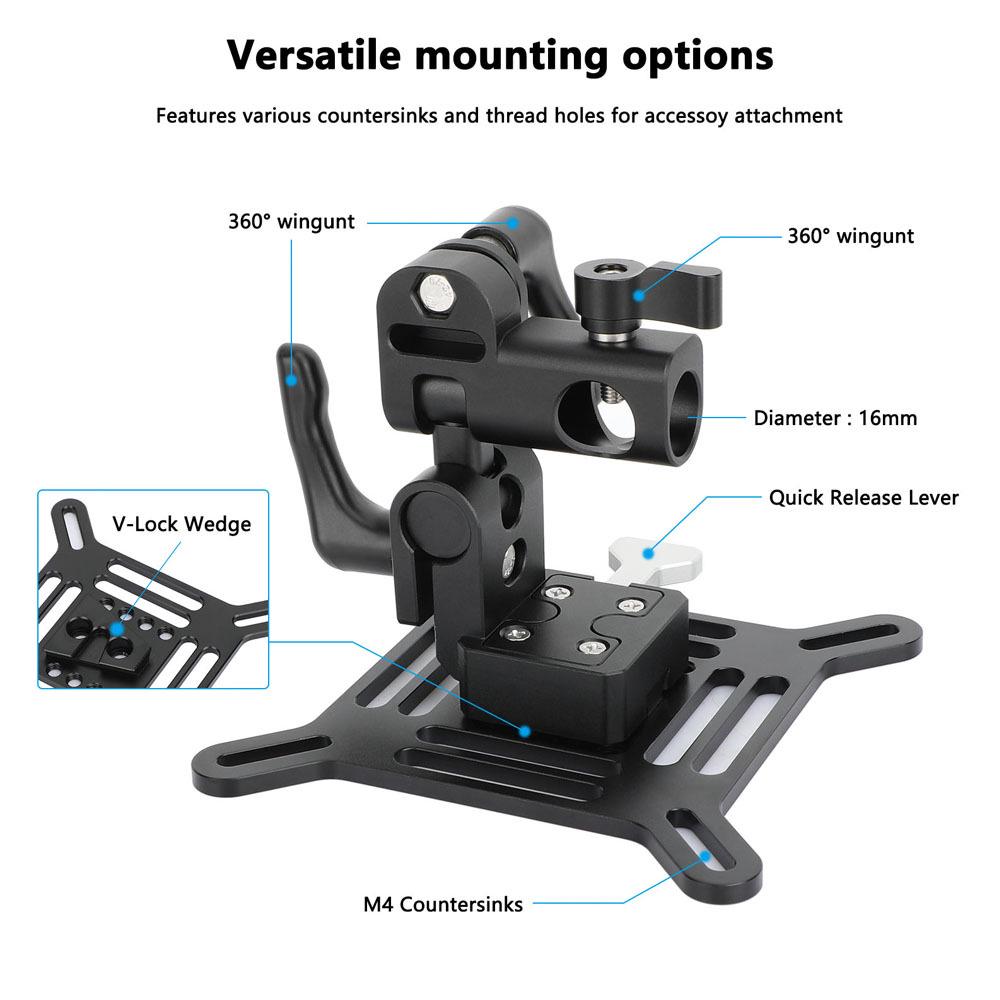 Adjustable HDRIG Monitor VESA Mount Bracket with 16MM Light Stand Adapter