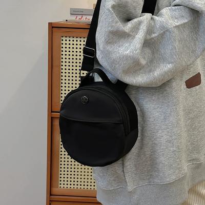 Small Bag Women's New Simple and Fashionable Shoulder Messenger Bag Women's Casual Student Bag Foreign Style Small Round Bag