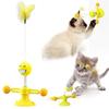 Suction Cup Spring Cat Toy Interactive Feather Teaser Wand Multifunctional Kitten Playing Stick Pet Entertainment Supplies