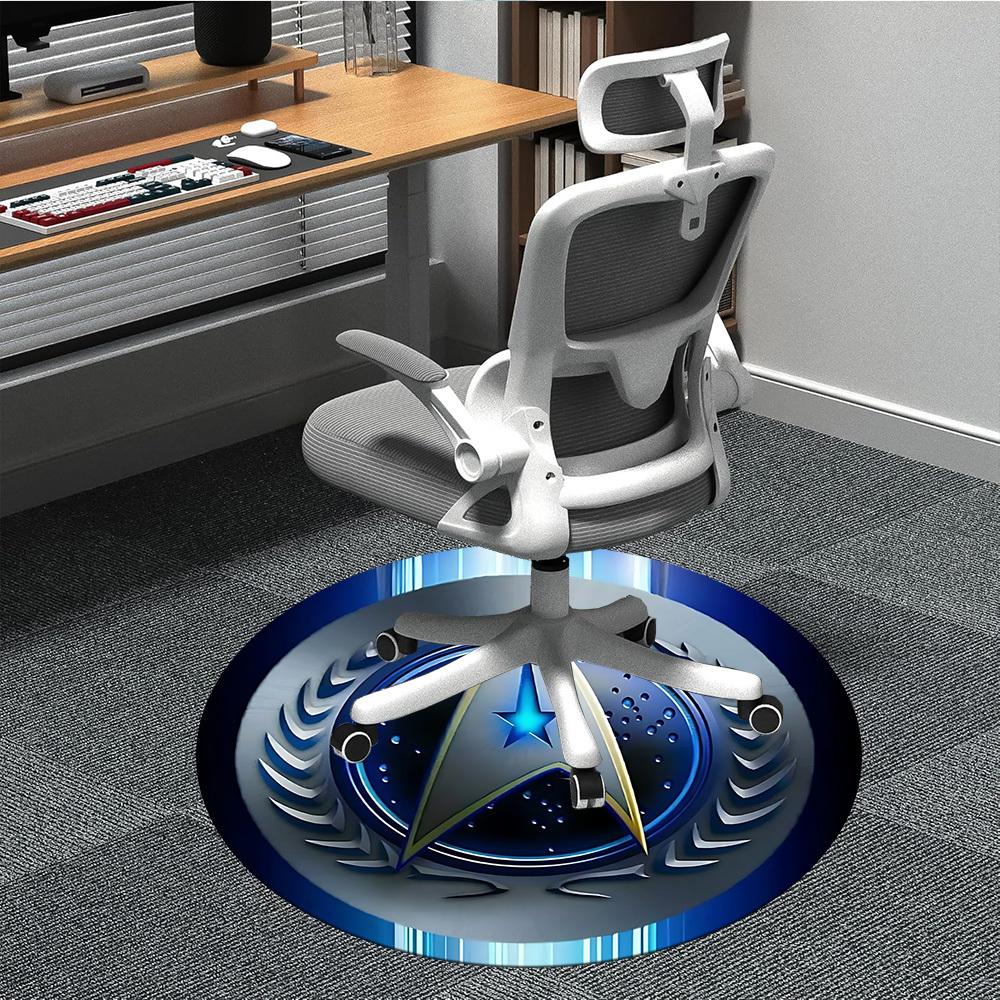 1pcStar Trek Office Round Area Rug, Indoor Mat Suitable For Office, Under Office Chairs Bedroom Living Room Home Decor, Room Deco