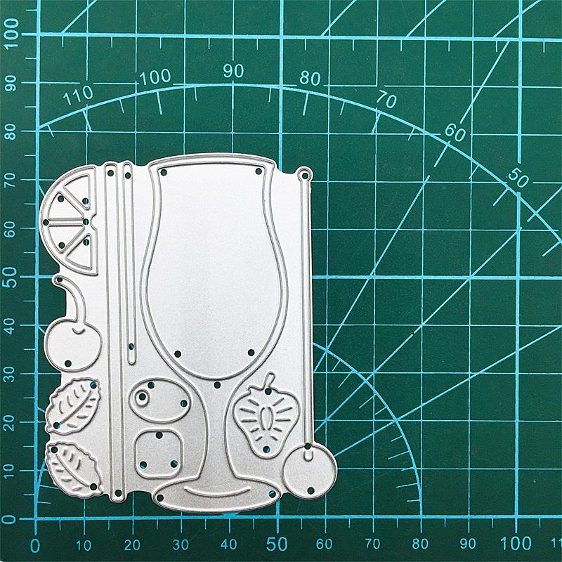 Goblet Fruit Straw Metal Stencil Embossing Cutting Dies for Diy Scrapbooking Paper  Stamps for Card Embossing Craft Decor