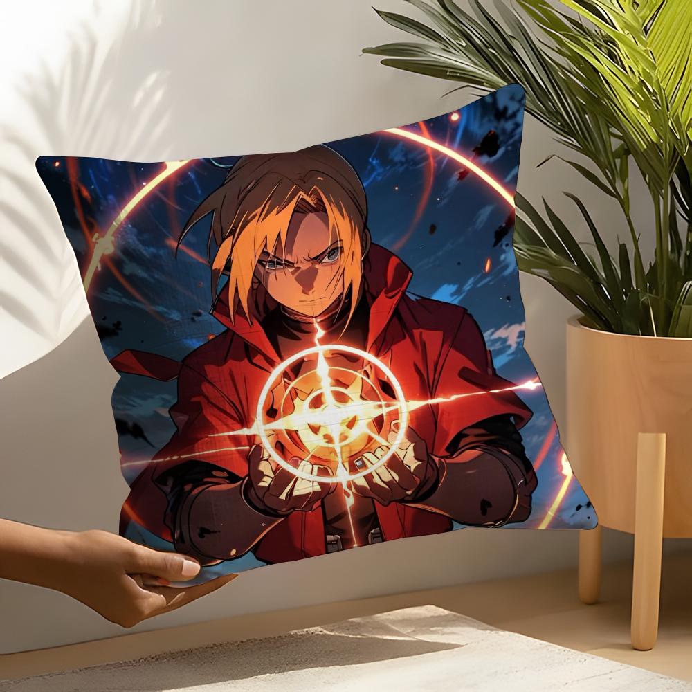 Fafullmetal Alchemist Brotherhood Pillow Case Linen Cushion Covers For Decorative Sofa Home Pillows Case Car Chair Pillows Cases