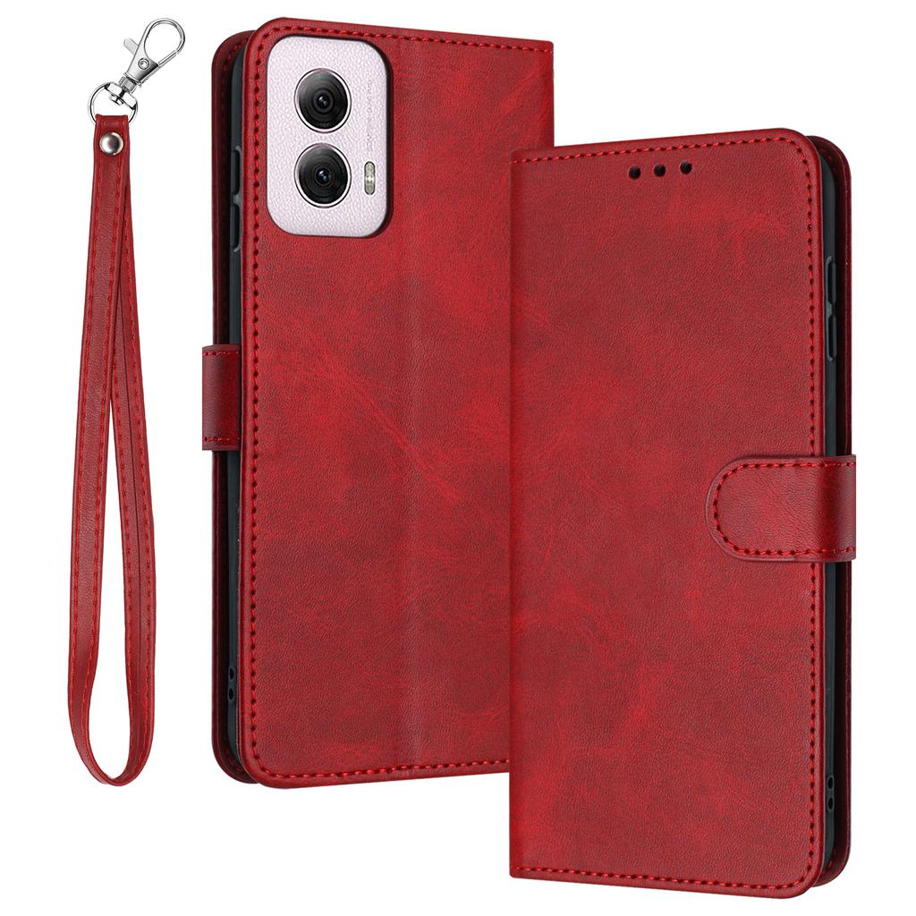 For Motorola Moto G Play 5G (2024)/Motorola Moto G 5G (2024)   Case Flip Stand Leather Phone Cover Solid Color Design