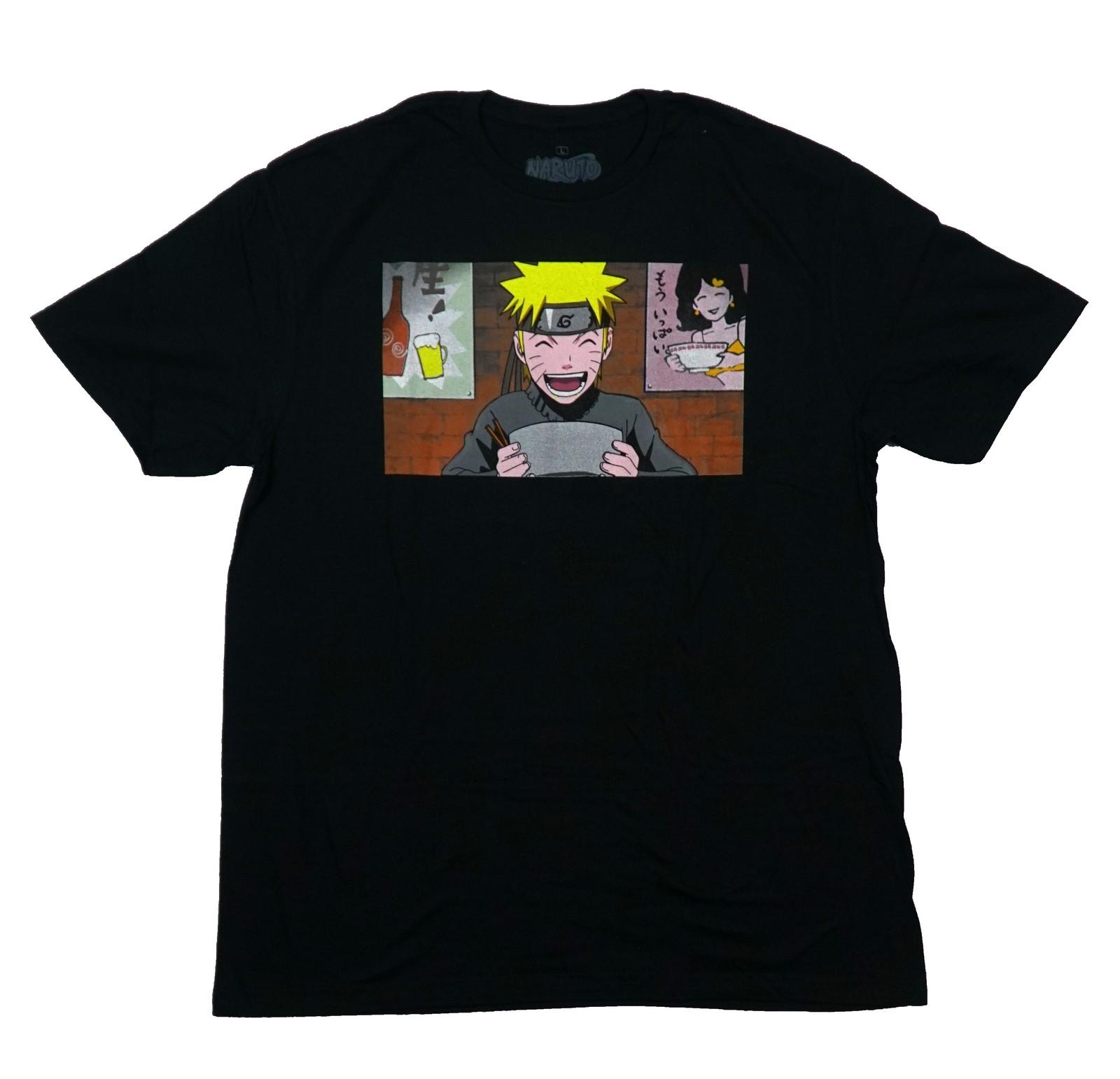 Naruto Shippuden New Adult T-Shirt - Ramen Shop Logo Back Naruto Eating XXXL