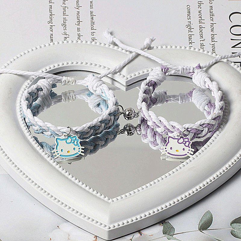 Schattige KT Kat Magnetische Koppel Armbanden - Perfect voor Vriend en Beste Vriend