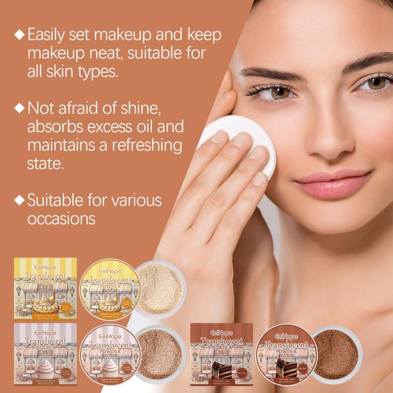 Brown Setting Powder Chocolate Cake Scent - Baked Fragrance Oil-Control Lightweight Translucent Long-Lasting Face Makeup