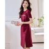 Casual T-Shirt Dress with Pleated Slit