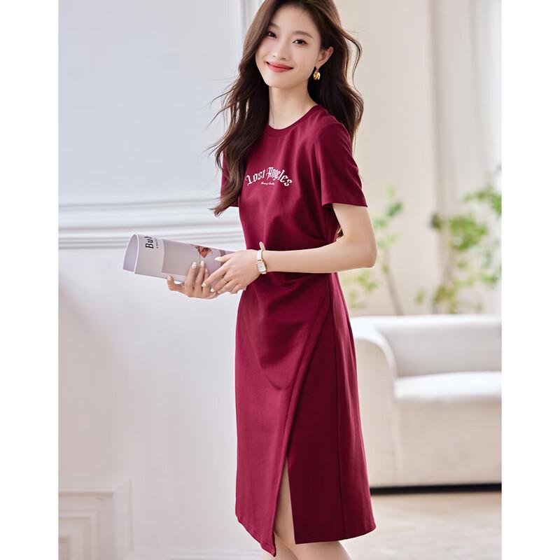 

Casual T-Shirt Dress with Pleated Slit S
