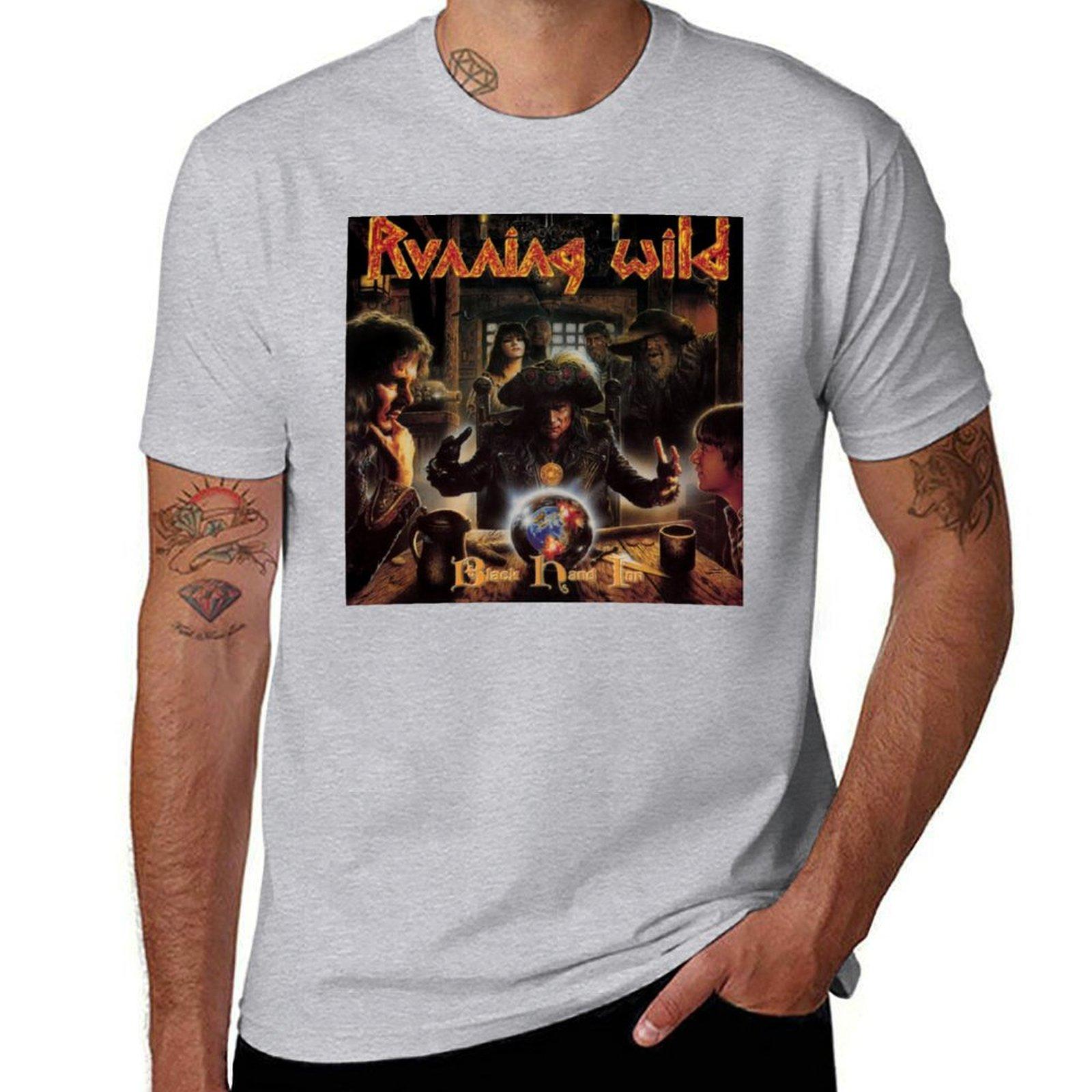 

Running Wild - Чорний Рук Інн альбом 1994 Футболка естетичний одяг оверсайз чоловічі вінтажні футболки S