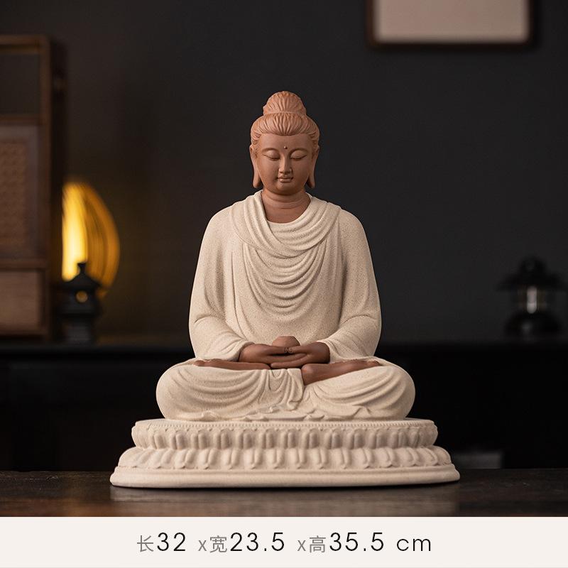 Feng shui Chinese-style Buddha statue, Sakyamuni Buddha statue, Zen Great Sun Buddha home living room entrance hall decoration a