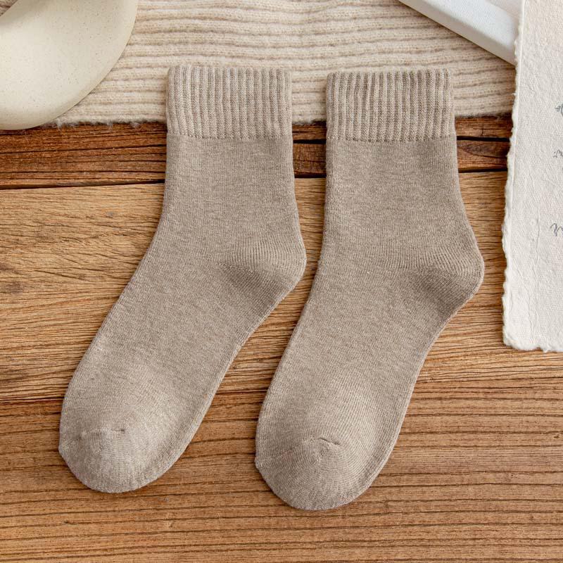 

Очень толстые зимние носки-полотенце - теплые мужские и женские махровые носки средней длины бежевый