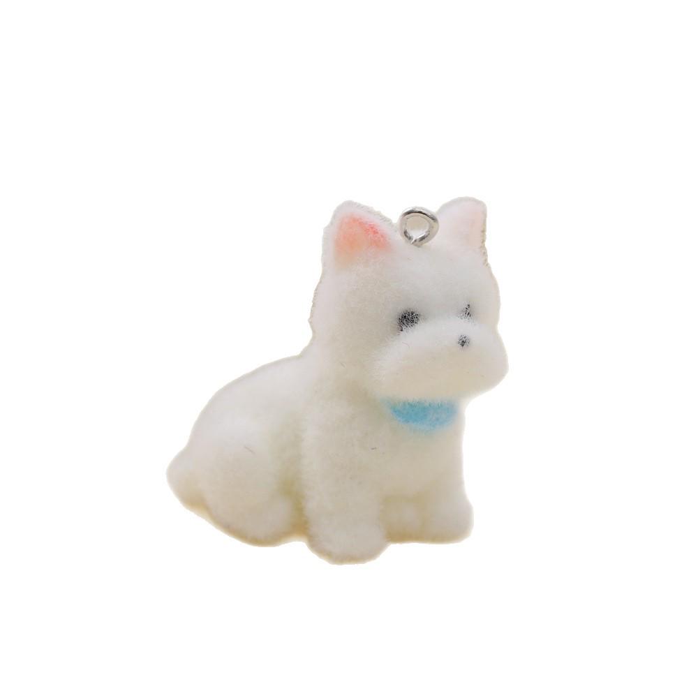 Resin Flocking West Highland Terrier Cartoon Pendant - DIY Jewelry Charms and Materials Uplifted Tail West Highland Terrier