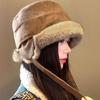 Women S Suede Earflap Hat Outdoor Casual Warm Plush Hat