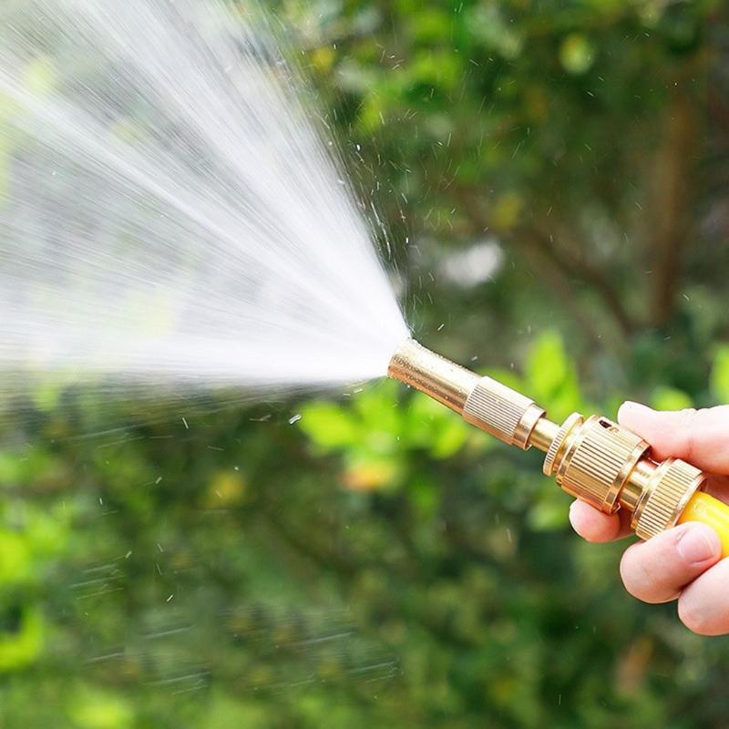 Spray Hose Nozzle Replacement Adjustable Brass Nozzle for Car Washing Gardening High Pressure Nozzles Heavy Duty