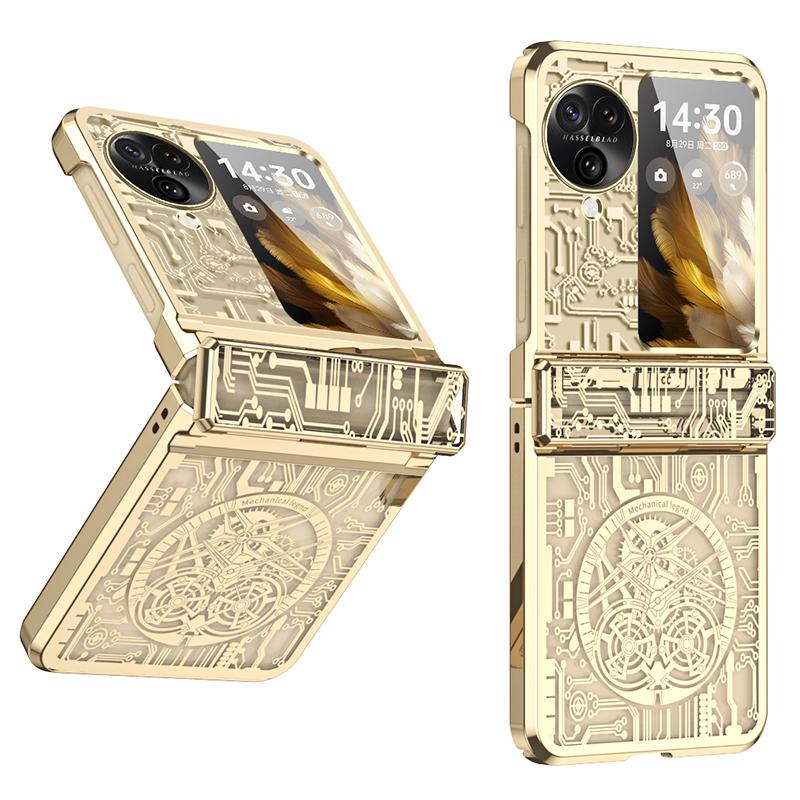 Mechanical Legend Series for Oppo Find N3 Flip 5G Case Hinge Protection PC Electroplating Cover