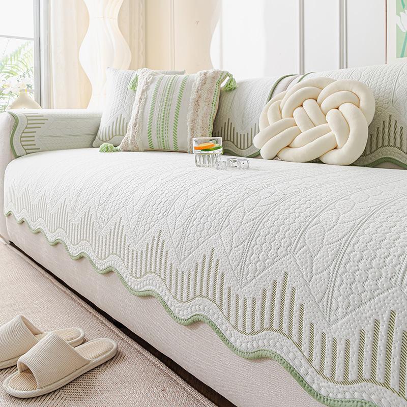 

Summer Sofa Mat Seat Cushion New Summer Cool Doudou Straight Row Sofa Cushion Light Luxury High-end Cover Cloth Towel 90 * 160Cm single pack