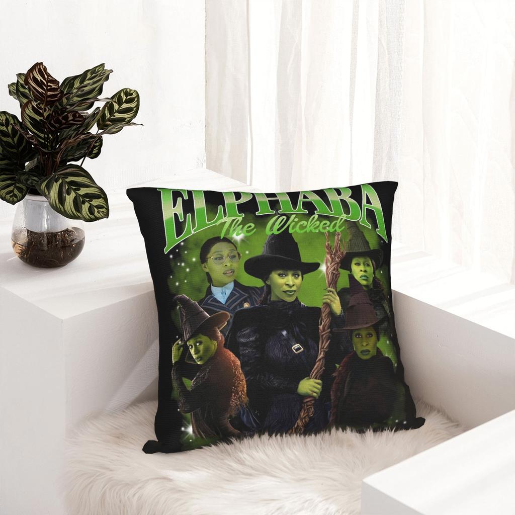 Federa per Cuscino Elphaba la Strega Cattiva Morbido Poliestere Copricuscino Decorazione Federa per Cuscino Casa con Cerniera 18"