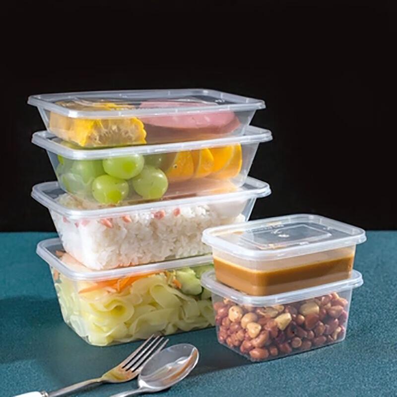 Disposable Rectangular Plastic Food Containers with Lids