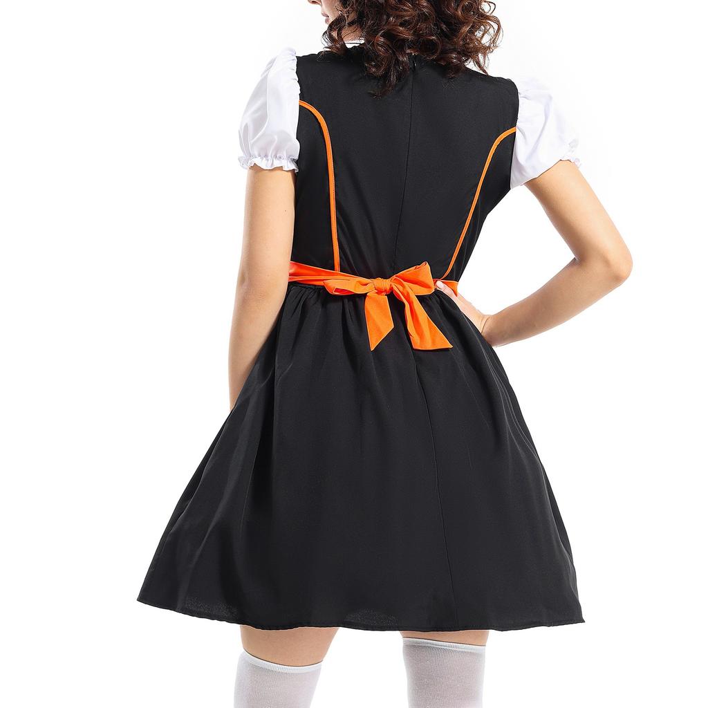 Women's Vintage Dress Solid Color Patchwork Cosplay Dresses