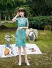 1011 summer medium and long young lace embroidery improved cheongsam daily girl hollow stand-up collar temperament fashion cheongsam