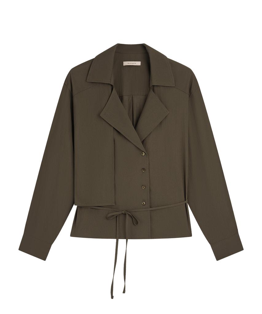 SIYAZU Sitp5305 Drape Trench Shirt_Brown