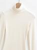 Elegant High-Neck Faux Cashmere Long-Sleeve Dress for Women, Autumn/Winter, Slimming Stretchy Fit, Short Plush Skirt