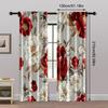 2pcs, Print Curtains 2D Print Glam Style Floral Print Twill Versatile Fabric (without Rod) Art Deco Festive Perfect for Bedroom,