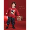 Right European Style Boys' New Year Printed Fleece Sweatshirt Winter New Style Children's Baby Thickened Warm Top