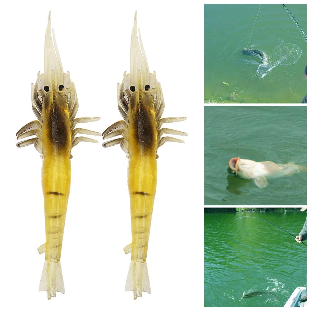10Pcs Lot Plastic Soft Lifelike Shrimp Fishing Lures Artificial Bait Tackle Accessories