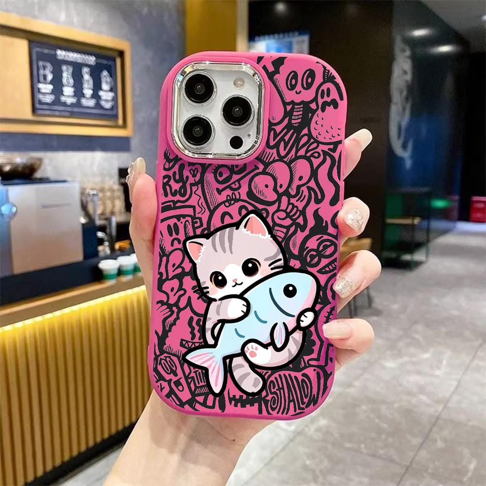 Phone Case: 2D Flat Design Suitable for iPhone 18 17 16 15 14 13 Pro Protective Case, Couple Style, Gradient Big Fish, Christmas and Halloween Gifts