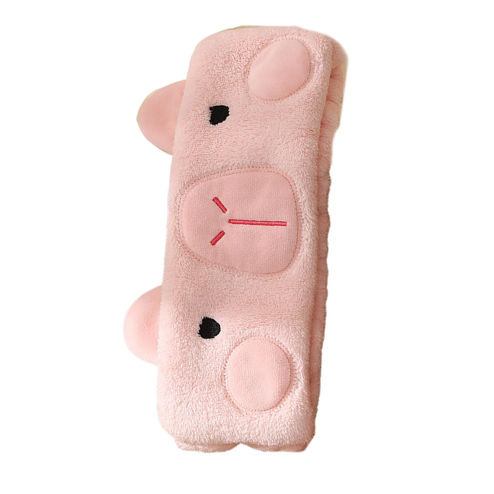 

Эластичная женская повязка для душа, повязка на голову для мытья лица, симпатичная плюшевая повязка для мытья лица Capybara, повязка на голову для домашнего макияжа розовый