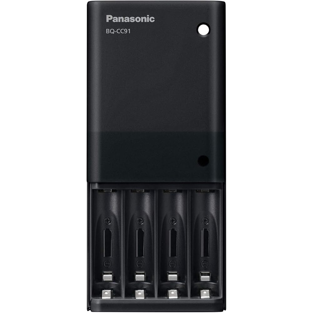 Panasonic (Esclusiva Amazon.co.jp) Caricabatterie Panasonic AA/AAA con Ingresso/Uscita USB BQ-CC91AM-K Nero