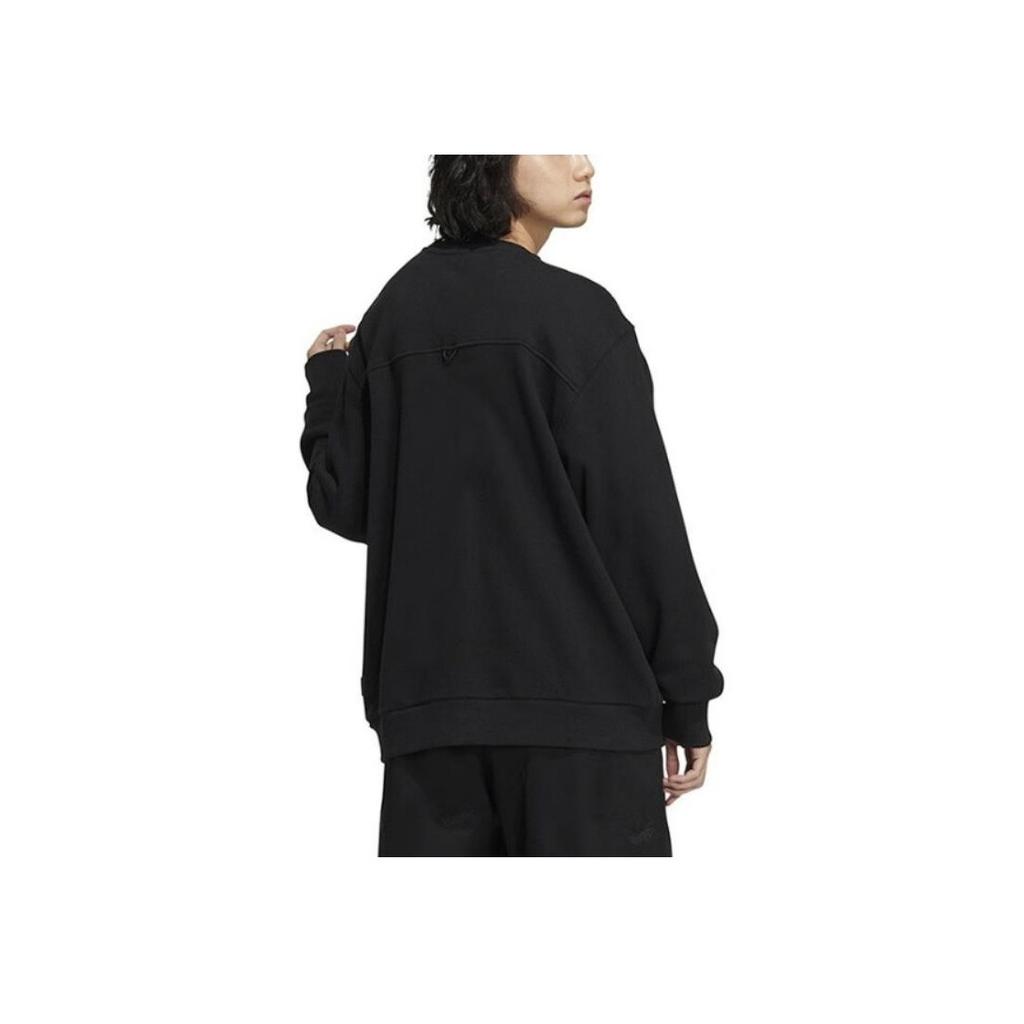 Adidas Originals Trefoil Solid Crew Neck Sweatshirt Men Tops Black IC8159