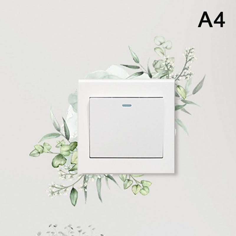 Decor Wall Paper Long Lasting Wall Mural Colorfast Plant Flower Switch Wall Decorative Sticker Self-Adhesive Decal