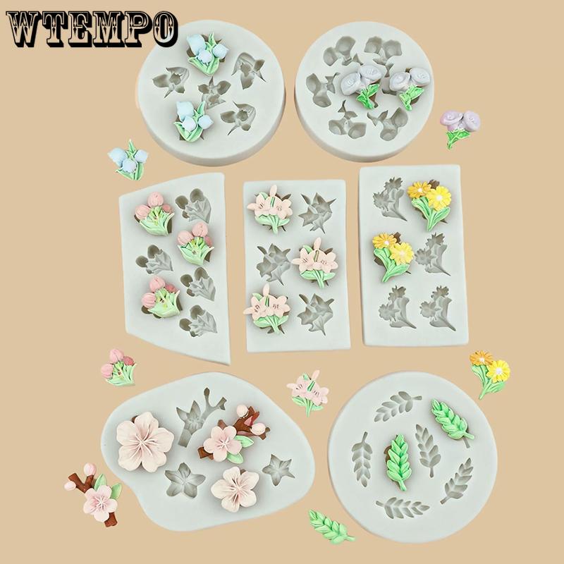 WTEMPO Flower Leaf Silicone Mold for DIY Crafts for Valentine's Day Mother's Day Father's Day Easter Durable Silicone Mold Soft Epoxy Resin Mold Set