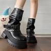 Black British Style Small Man Heightened Platform Martin Boots Women's 2025 New Summer Retro Trouser Short Boots