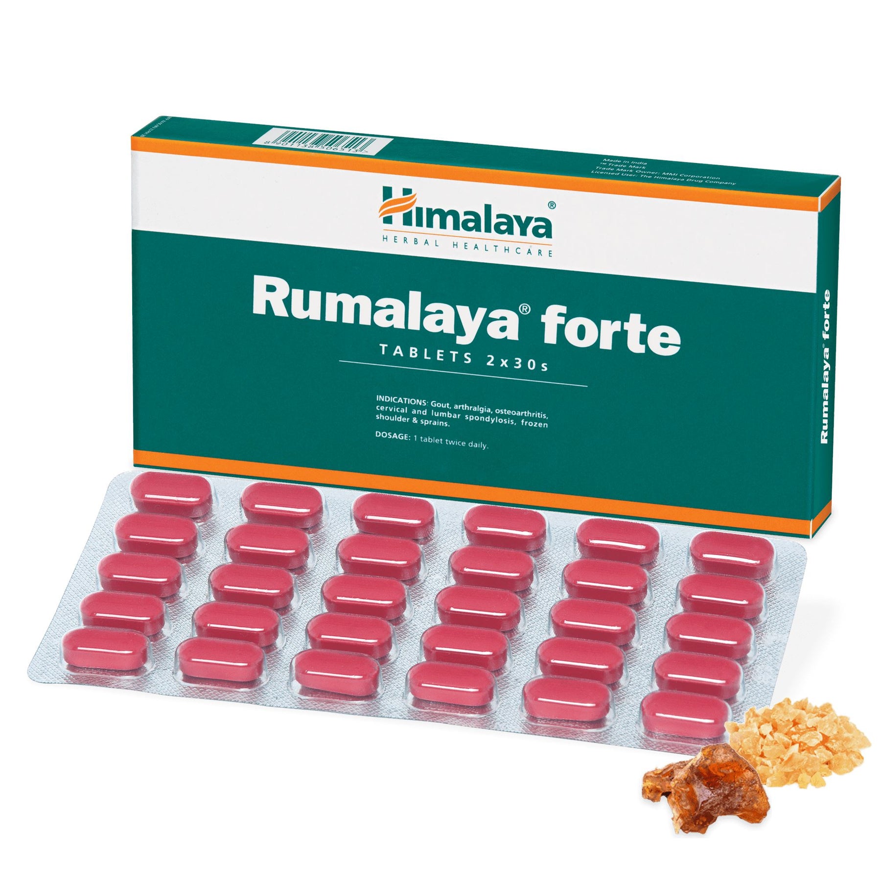 

Himalaya Rumalaya Forte Tablets 2x30 Count Pack | Joint Flexibility & Mobility Support | Ayurvedic Herbal Wellness Supplement