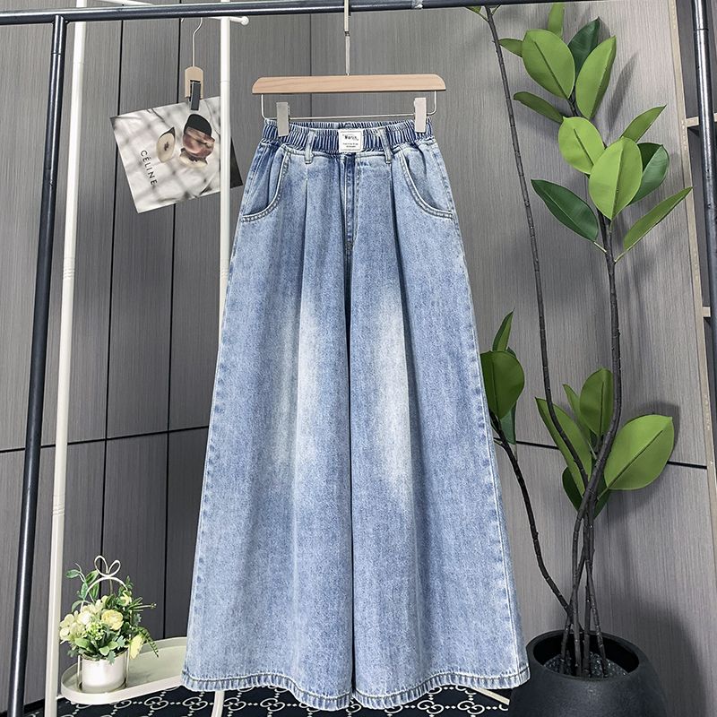 

Летние женские брюки больших размеров с широкими штанинами, свободные, с эластичной талией, однотонные брюки, шорты оверсайз [M size, recommended below 50 kg]