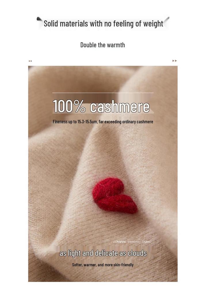 Women's 100% Cashmere Loose Round Neck Pullover: High-Quality, Soft Knit Base Layer Sweater for Autumn/Winter