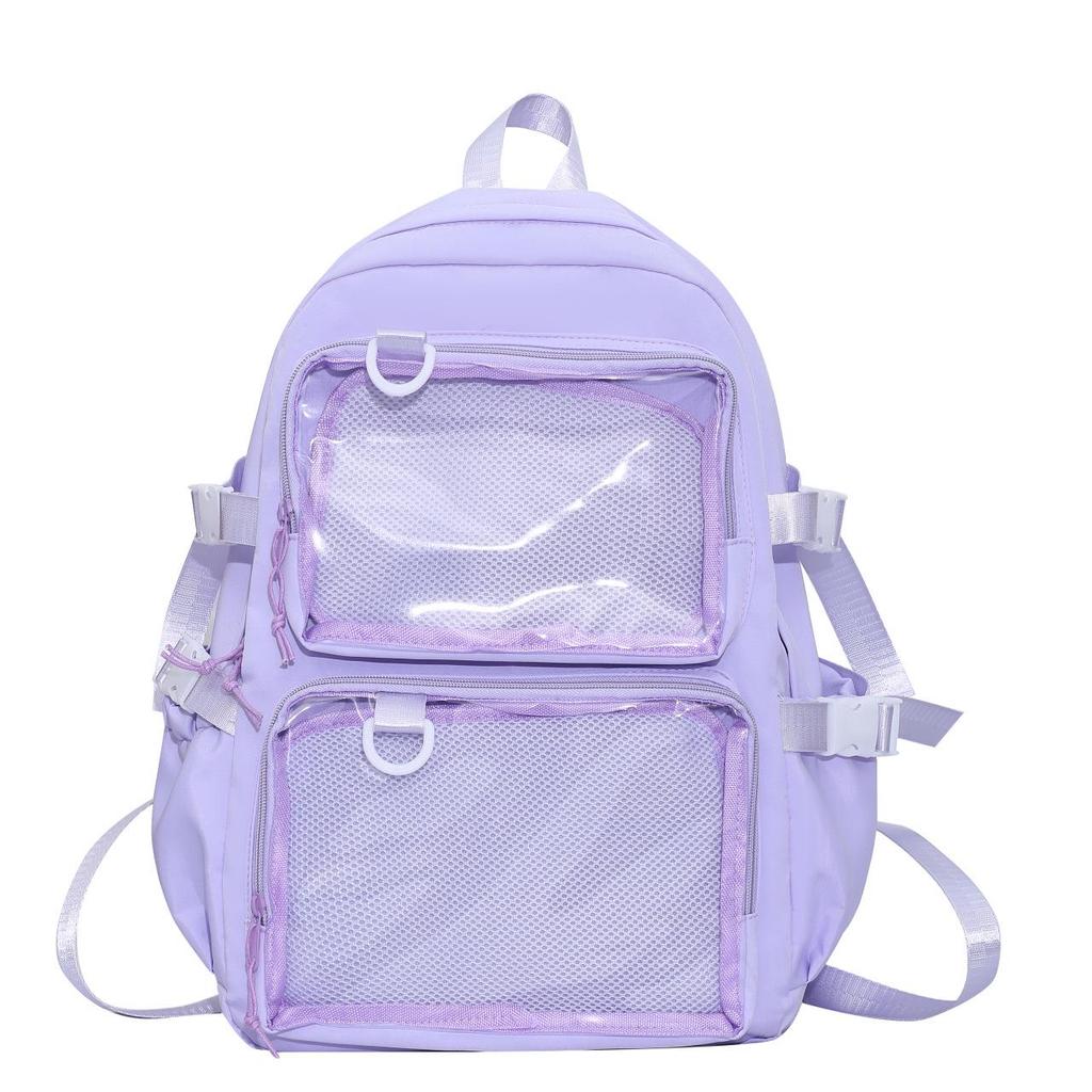 Versatile Large-Capacity Transparent Ita Backpack for Girls and Women