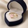 Heart Rose Quartz Gold Plated Ring for Women – Romantic Love Jewelry