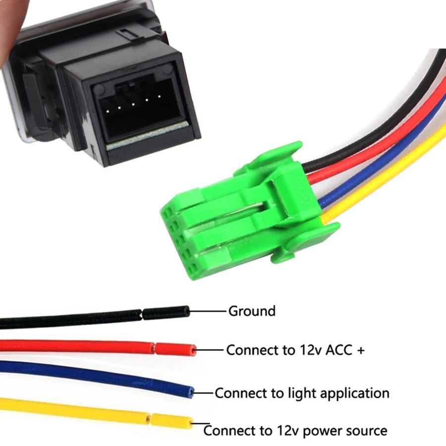 New 5 Pin Fog Light Switch For Toyota Highlander Tacoma Land Cruiser 100 Hilux Prius 4Runner Tundra Control ON-OFF Orange LED