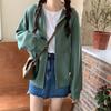 Chic Zip-up Hoodies Female Casual Street Loose Thin Sweatshirt Pocket Hooded Women Cardigans