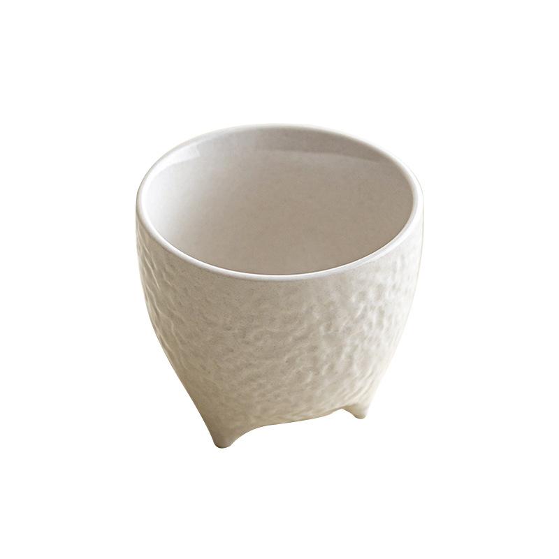 

60ml White teacup ceramic handmade three-legged tea cup household single tea drinking cup ceramic kung fu tea set master cup 200ml