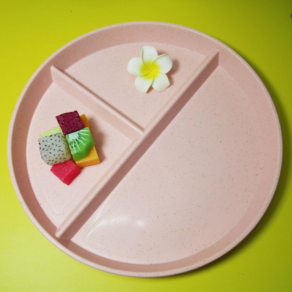 3 Grids Runde Unterteilt Platte Wiederverwendbare Fach Platte Küche Geschirr Tablett Frühstück