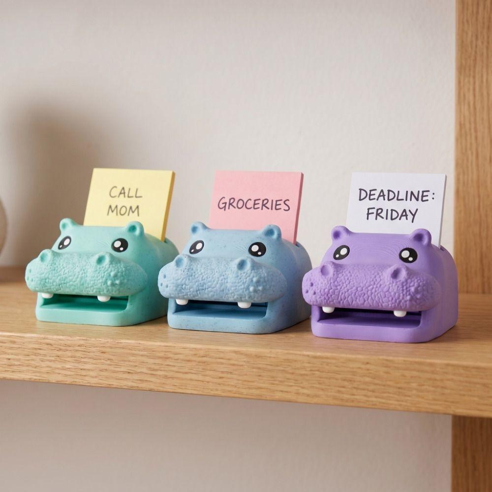Cartoon Style Desktop Storage Box Hippo Shaped Desktop Storage Organizer Office Use