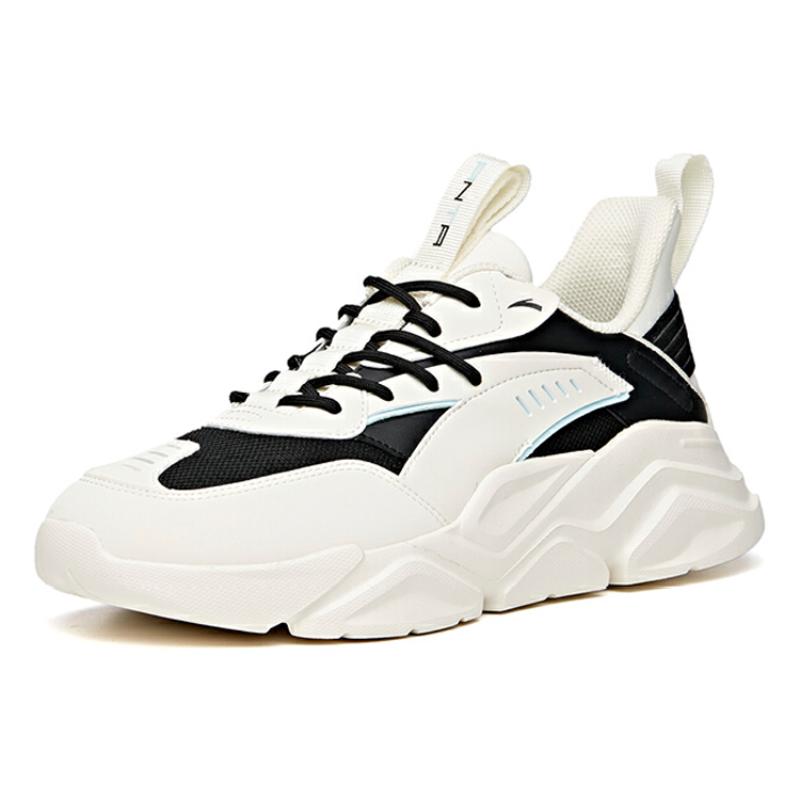 Anta Life Collection Cushioned Anti-Slip Wear-Resistant Breathable Lightweight Low-Top Casual Shoes Men's Black White Sneakers 912228820-4
