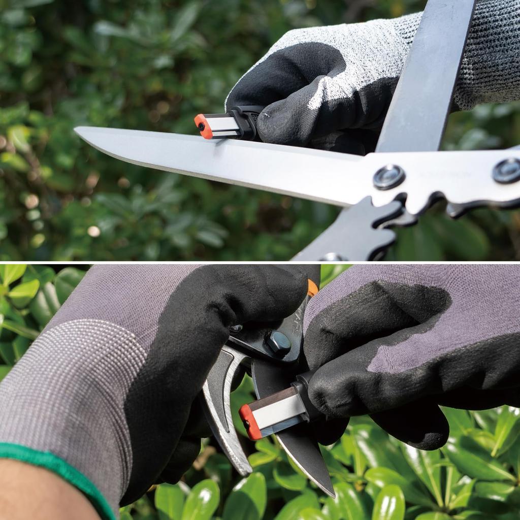 SHARPAL 129N Pocket Knife Sharpener and Garden Tool Sharpener for Sharpening Pruning Lawn Mower Blades Multi-Purpose Scissors, Shears, Loppers, Axes,