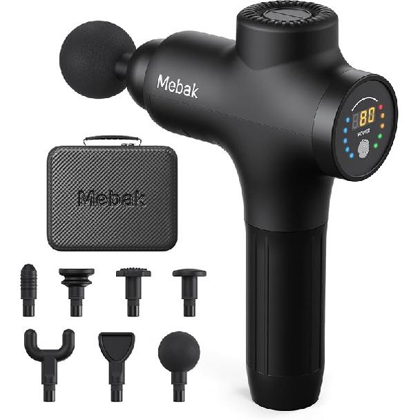 Mebak 3 Massage Gun, Massage Gun Deep Tissue for Athletes, Professional Muscle Percussion Massager, Massager for Shoulder Leg Back Body Pain Relief,