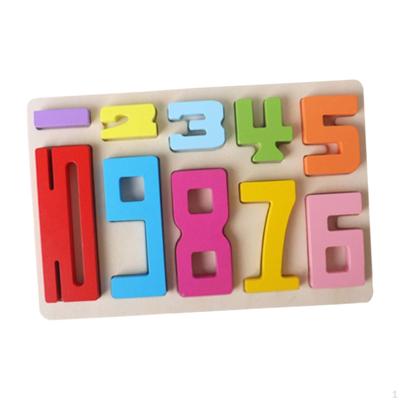 Children Wooden Number Puzzle Educational Toy Counting Matching for Birthday Gifts